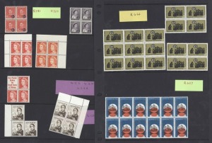 1966-90 collection in an album; mostly blocks on Hagner pages. (100s). MUH. FV: $300+