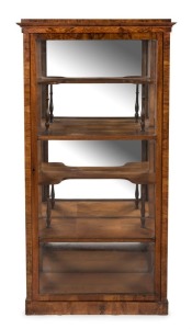 An antique English rosewood display cabinet, 19th century, ​​​​​​​152cm high, 78cm wide, 40cm deep.