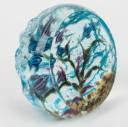 WILLIAM MANSON Scottish art glass paperweight, engraved "William Manson, 2003, 1/1", further signed in murine "W.M.", ​​​​​​​11cm high - 2