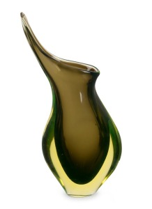 CENEDESE Murano glass flame vase, 24cm high.