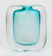 An impressive Scandinavian blue art glass vase, mid 20th century, ​​​​​​​24cm high, 21cm wide. - 4