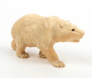 A Japanese marine ivory carved polar bear statue, Meiji Period, 19th century, seal mark to paw, 10cm high - 2