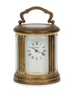 ANGELUS antique sub miniature&nbsp;oval carriage clock, 19th/20th century, 10.5cm high