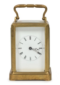 French antique carriage clock with one piece case, 19th century, 14cm high