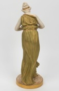 ROYAL WORCESTER antique English porcelain statue of a Classical female figure playing pipes, circa 1895, green factory mark to base, 31cm high - 4