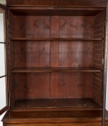 An antique Georgian mahogany secretaire bookcase with cock-beaded drawers and astragal glazed doors, 18th century, 218cm high, 104cm wide, 56cm deep - 2