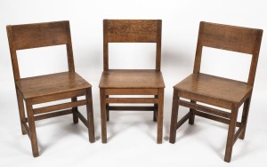 Six assorted vintage oak spadeback chairs, 19/20th century