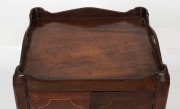 An antique English mahogany bedside cabinet with commode base and tray top, early 19th century, 75cm high, 50cm wide, 43cm deep - 2