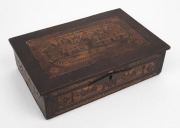 NAPOLEONIC PRISONER OF WAR antique straw-work box, early 19th century, ​​​​​​​7.5cm high, 26cm wide, 17cm deep - 2