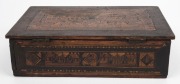 NAPOLEONIC PRISONER OF WAR antique straw-work box, early 19th century, ​​​​​​​7.5cm high, 26cm wide, 17cm deep - 5