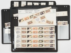 1992 (SG.1321 - 1332) 45c Threatened Species self-adhesive strips: a specilaized collection on Hagner pages; 70 sets encompassing all printings, reprints, etc. Cat.£700+. (420 stamps).