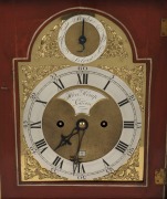 HENRY KEMP of&nbsp;London, fine scarlet lacquered bell top spring table clock,&nbsp;circa 1775. - 4