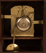 An antique English Regency gadrooned caddy top spring table clock, mahogany and fine cut brass inlay, time and bell eight day striking movement with convex hand-painted dial and Roman numerals, circa 1820, 52cm high - 3