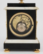 RADANT fine and attractive antique French Empire clock under glass dome, black and white marble case with fine ormolu mounts, one piece convex enamel dial with Arabic numerals and&nbsp;rare thirty day jump calendar hand (introduced for a short period during th - 4