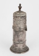 WILLIAM and MARY Britannia standard antique English silver sugar caster, late 17th century, marks rubbed but most likely date letter for 1698 with lion's head erased, 15cm high, 184 grams - 2