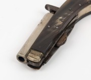 An antique English pocket pistol knife, single shot percussion cap with horn handgrip, circa 1845,16.5cm long, ​​​​​​​25cm with blade extended - 4