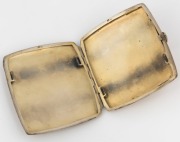 An antique silver cigarette case adorned with four enamel panels, 19th/20th century, 9cm wide, 124 grams - 2