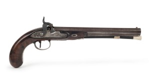 An antique English flintlock duelling pistol, circa 1780, 32.5cm long