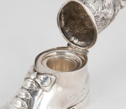 PUSS IN BOOT antique sterling silver inkwell, ​​​​​​​10cm high - 2