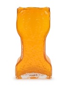 WHITEFRIARS "Waisted" tangerine English art glass vase, designed by BAXTER, circa 1967, bearing remains of original shape label, 32.5cm high