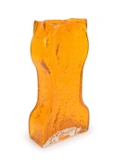 WHITEFRIARS "Waisted" tangerine English art glass vase, designed by BAXTER, circa 1967, bearing remains of original shape label, 32.5cm high - 2