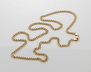 A 9ct gold necklace, stamped "375 9ct", 74cm long, 28.4 grams