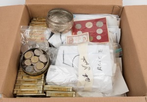 LATE ARRIVAL: A WHOLE WORLD accumulation in a carton. Arranged in packets and tins.....but what's in them?