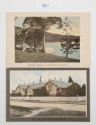 Postcards: QUEENSLAND - BRISBANE: A collection of photographic postcards featuring street and bird's-eye views, Story Bridge under construction with workers visible atop, the Salvation Army People's Palace, botanical gardens, transportation infrastructure - 5