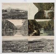 Postcards: TASMANIA - WESTERN & SOUTHERN: Photographic postcards with&nbsp;Queenstown and Mount Owen, Mount Magnet Silver Mine, Currie Harbour on King Island, hop picking at New Norfolk, Port Arthur, and various other towns, rivers, lakes, etc. Publishers/phot - 2
