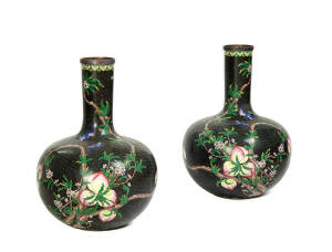 A massive pair of Chinese cloisonne bottle vases, 20th century, 78cm high
