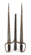 HUDIEDAO antique Chinese pair of butterfly swords&nbsp;in original leather scabbard, Qing Dynasty, circa 1850, 59.5cm long - 2
