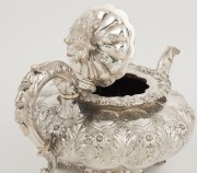 A Georgian sterling silver teapot by REBECCA EMES & EDWARD BARNARD I of London, circa 1828, ​​​​​​​15cm high, 28cm wide, 888 grams total - 3