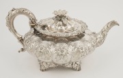 A Georgian sterling silver teapot by REBECCA EMES & EDWARD BARNARD I of London, circa 1828, ​​​​​​​15cm high, 28cm wide, 888 grams total - 4