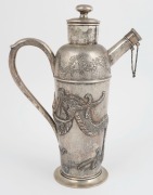 An antique Chinese export silver cocktail shaker with dragon decoration, 19th/20th century, seal mark to base, ​​​​​​​26cm high, 530 grams - 2