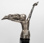 AMEDEO GENNARELLI (1881-1943), "The Carrier Pigeon", silvered bronze on 3-tiered black slate base, signed "A. Gennarelli" to the base, 57cm overall - 4