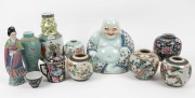 Assorted Chinese porcelain ginger jars, statues and vases, 20th century, (12 items), ​​​​​​​the largest 29cm high