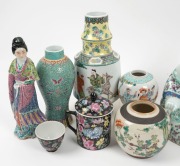 Assorted Chinese porcelain ginger jars, statues and vases, 20th century, (12 items), ​​​​​​​the largest 29cm high - 2