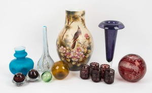 Antique and vintage glass vases, beakers, baubles etc, 19th and 20th century, (14 items), ​​​​​​​36cm high