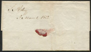 TASMANIA - Postal History : 1832 (Mar.3) outer from Hobart Town to John Leake at Rosedale, with fair strike of the&nbsp;oval "HOBART TOWN/V.D.L" handstamp,&nbsp;signed at lower-left by Stephen Adey, Superintendent of Stock and Farms for Van Diemen's Land Company an - 2