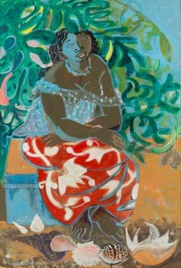 ELAINE HAXTON (1909-1999), Tahitian Maiden I, oil on board, signed and titled verso, ​​​​​​​100 x 67cm, 111 x 78cm overall