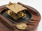 BRITISH RAIL antique English station clock in mahogany case, single train fusee movement, twelve and twenty-four hour dial with Arabic numerals, 19th century, 40cm diameter overall - 2