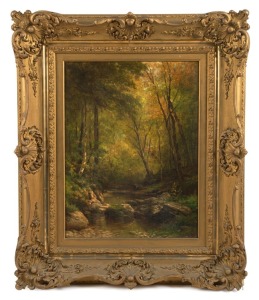 HENDRIK-DIRK KRUSEMAN VAN ELTEN (1829–1904), (woodland stream), oil on canvas, signed lower left "Hendrik-Dirk Kruseman Van Elten", attractively presented in an impressive ornate gilt frame, 57 x 43cm, 87 x 72cm overall