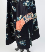 An antique Chinese blue silk robe with embroidered decoration,&nbsp;Qing Dynasty, 19th century, ​​​​​​​101cm long - 4