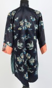 An antique Chinese blue silk robe with embroidered decoration,&nbsp;Qing Dynasty, 19th century, ​​​​​​​101cm long - 5