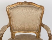 Antique Italian carved gilt armchair with brocade upholstery, 18th/19th century, 81cmhighx59cm across the arms - 3