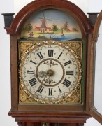 Antique Dutch Friesian wall clock with weight driven alarm movement and hand-painted dial, 18th/19th century, ​​​​​​​150cm high - 3