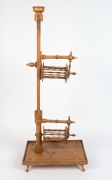 Antique American squirrel cage yarn winder, oak, fruit wood and pine, 19th century, ​​​​​​​137cm high - 3