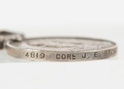 The QUEEN'S SOUTH AFRICA MEDAL with clasps for RELIEF OF LADYSMITH, TUGELA HEIGHTS, LAINGS NEK and TRANSVAAL, named to 4819 COR'L J.E. STOREY. W. YORK: REG'T. - 3