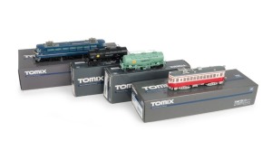 MODEL RAILWAYS: TOMIX: HO Scale Japan Rail EF66 Electric locomotive plus Nagoya Railroad Type MO-510 and 2 tankers #709 & #715. (4 items). NIB.