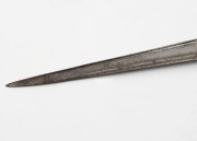 CHOORA antique Afghan knife with cast brass mount and wooden handle inlaid with copper and silver, 19th century, 36cm long - 4